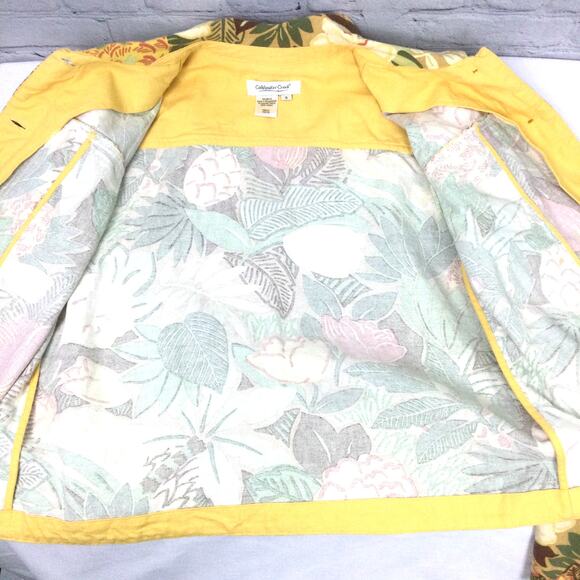 Coldwater Creek Cottagecore Floral Collared Nature Lightweight Cropped Jacket S - Picture 7 of 13